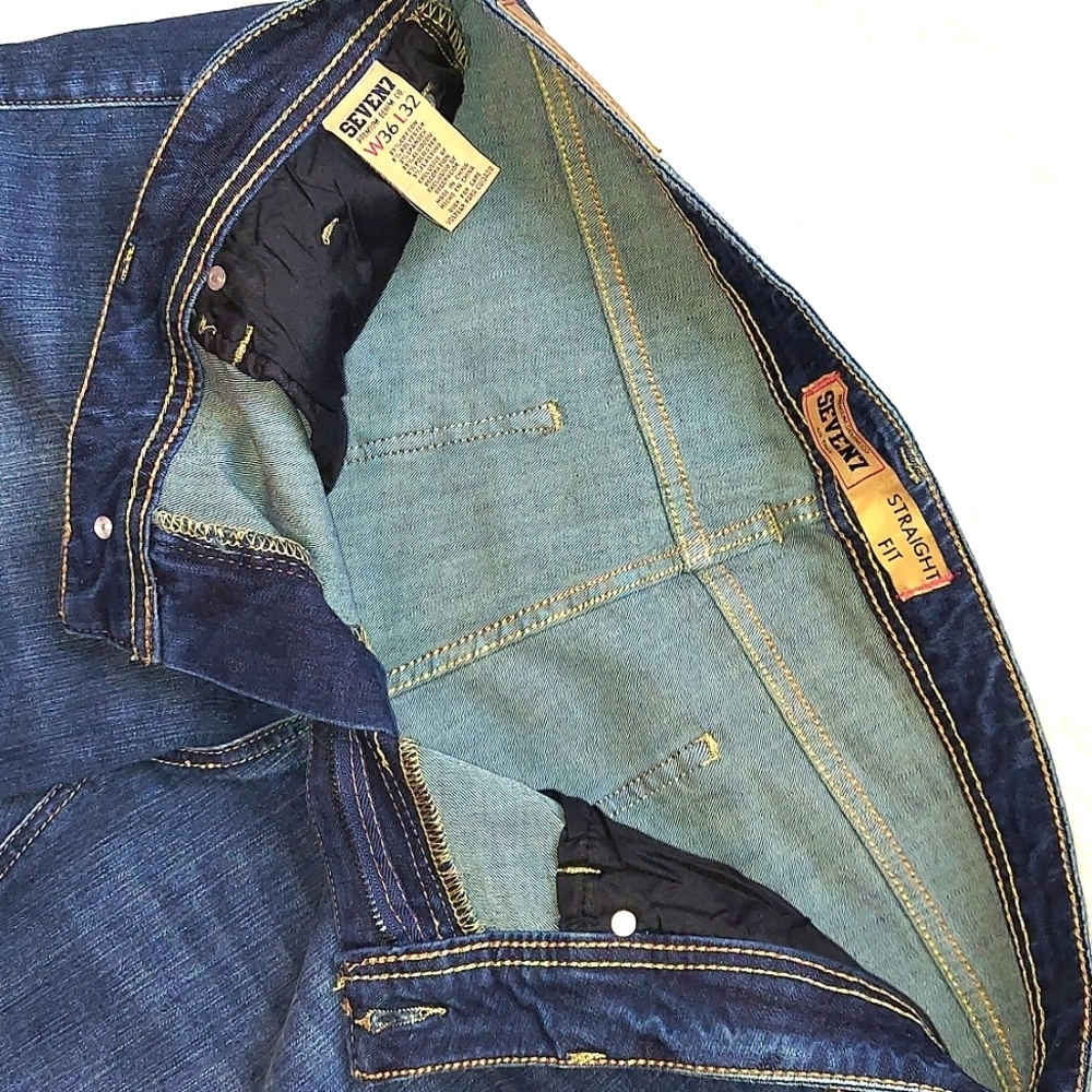 Men's Seven7 Premium Dark Wash Straight Fit Jeans - Picture 7 of 13